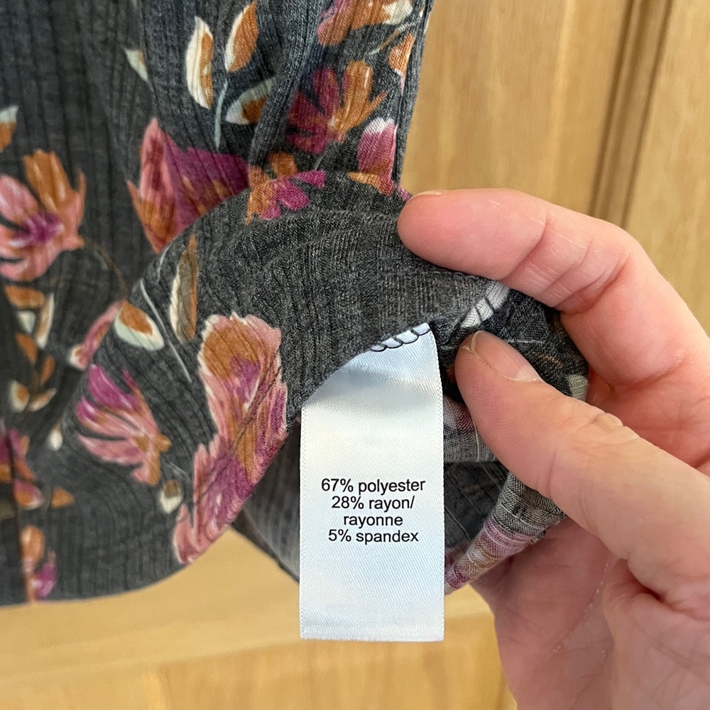 Maurices - Floral Camisole Tank Top - Gray & Pink - Small - Picture 4 of 6